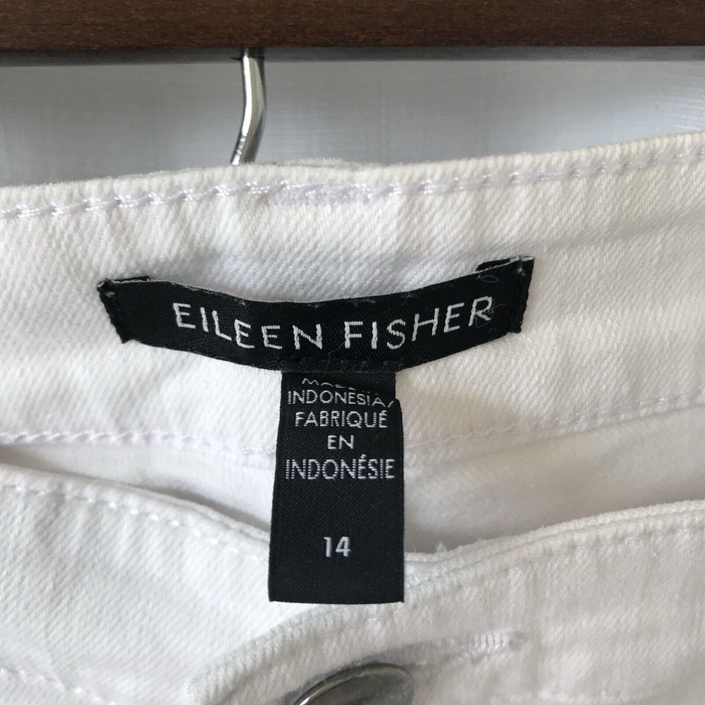 Eileen Fisher Jeans Organic Cotton Straight Jeans Stretch White Denim Size 14 - Picture 6 of 14
